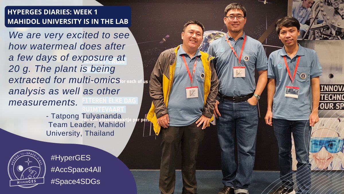 How can a plant🌱 become a food and oxygen source for space exploration🚀? The 1st round #HyperGES awardee from @MahidolU 🇹🇭 finished their experiment campaign at @esa @ESA_Tech & we will know more after they analyze their results!
#AccSpace4All #SDGs
