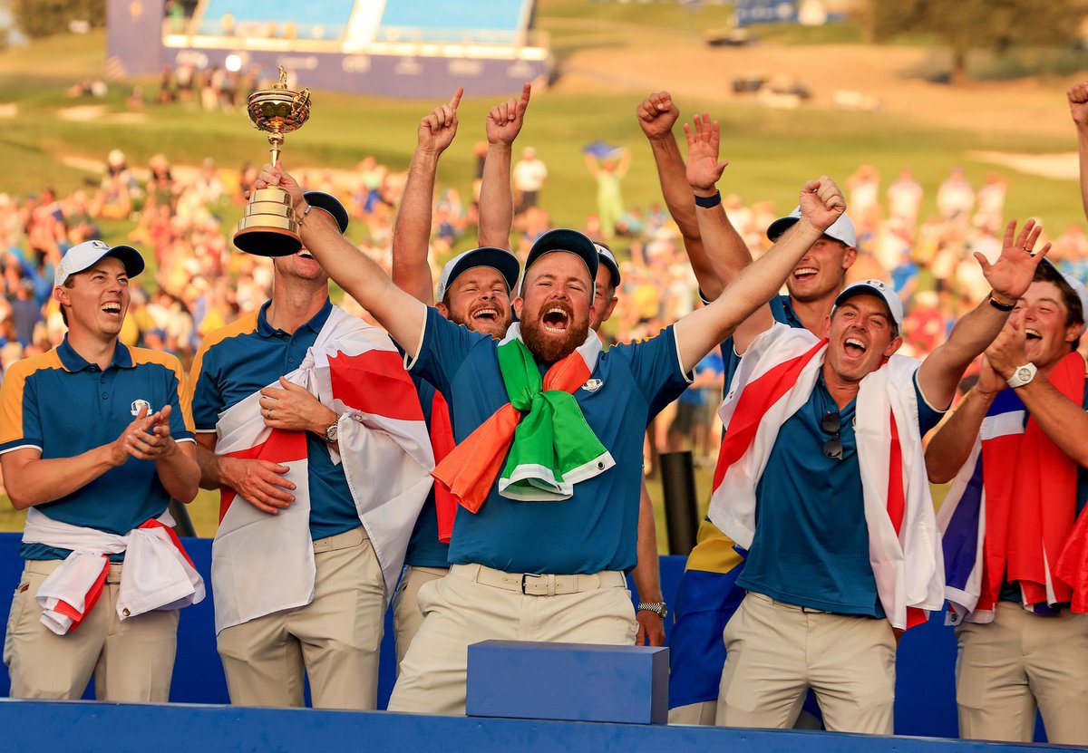 Cannonball63's tweet photo. Europeeeee! @RyderCupEurope what a week @TommyFleetwood1 @ShaneLowryGolf @robert1lefty  great scenes as the boys brought back @rydercup https://t.co/3cJ94vfCS8