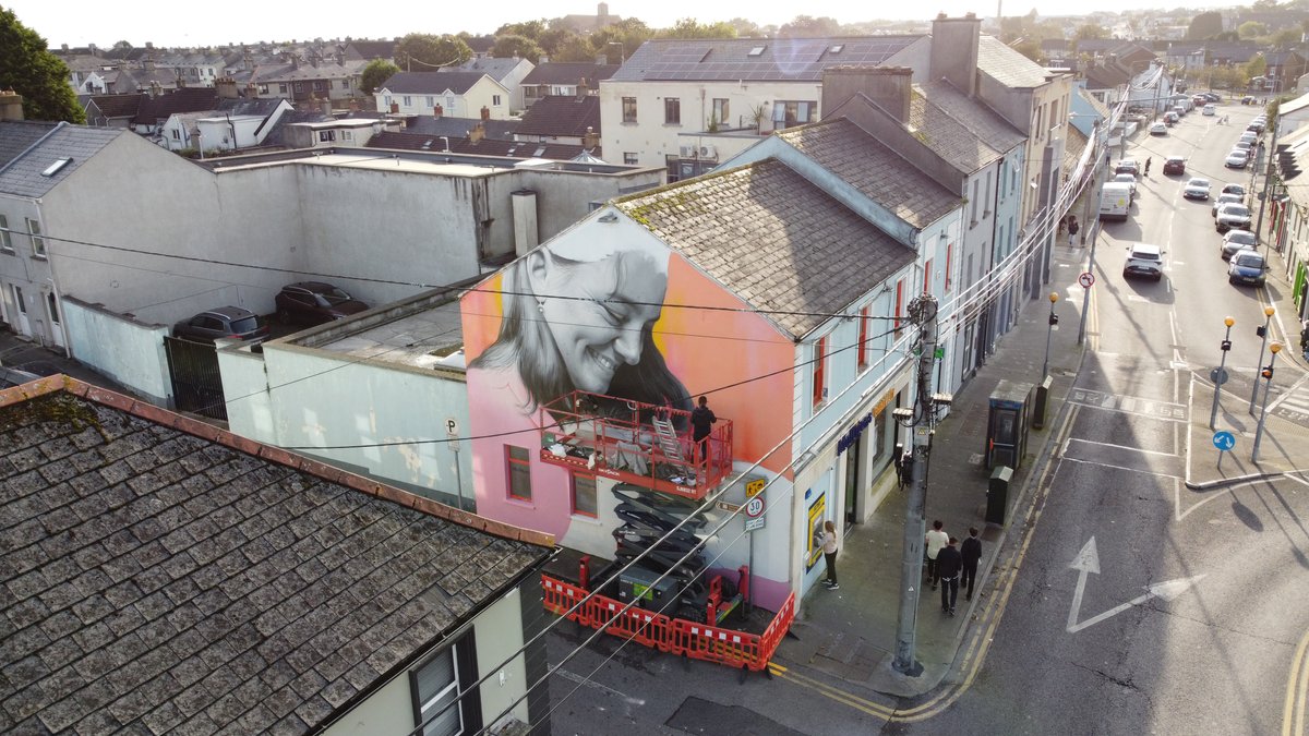 Artist @zabouartist has been busy since Thursday, in Ballybricken- Waterford, completing this beautiful mural for #NationalBreastfeedingWeek Pop along this week to Mulligans Pharmacy to check out the fantastic finished piece @SouthEastCH @HealthWaterford @WaterfordCounci