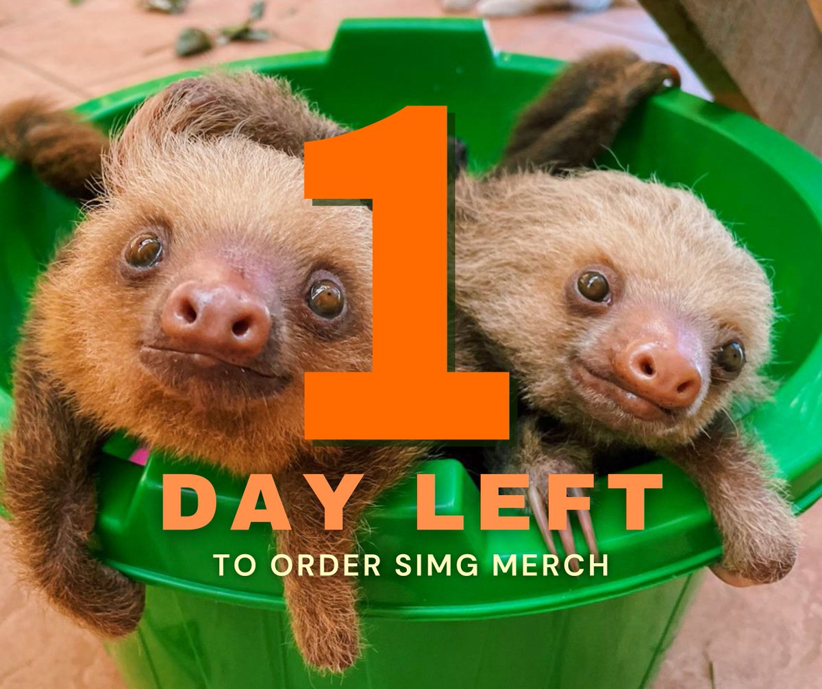 ‼️ Happy #SlothSunday! We have not met our fundraising goal, and with only one day left, WE NEED YOUR HELP! 🧡 Get ready for the 8th Annual Sloth Ironman Games by grabbing the Official Merchandise! Every purchase saves sloths! ➡️ Visit bit.ly/SIMG2023Merch to learn more.