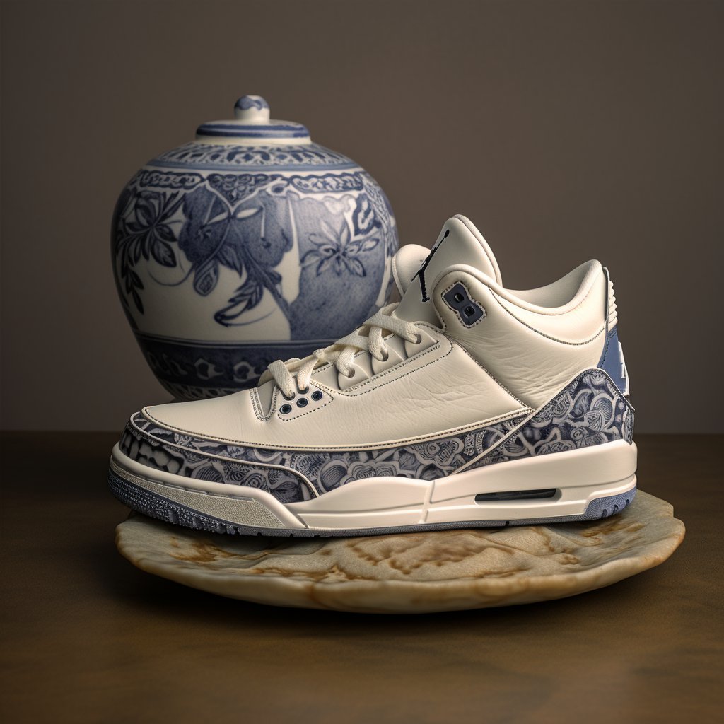thedaysleeper51's tweet photo. Air Jordan 3 'Porcelain' 

Concepts Designed in Midjourney
Not Affiliated With Nike
#midjourney #ai #sports #sneakerdesign #kotd #sportswear #aifashion #nicekicks #streetwear #customshoes #designmidjourney #conceptkicks #jordan #porcelain #antiques #arthistory #ancientdesign https://t.co/fydvXhQ0nG