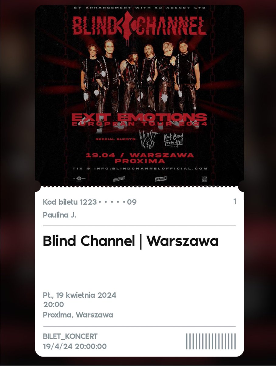 Together with my friend Edyta at 10:30 PM we decided to be irresponsible and buy tickets to see <a href="/BlindChannelFIN/">Blind Channel</a> and <a href="/iamghostkid/">Ghøstkid</a> in Warsaw 🇵🇱 next year 😂

See ya soon again! 🖤

#BlindChannel #Ghostkid #Warsaw #Poland