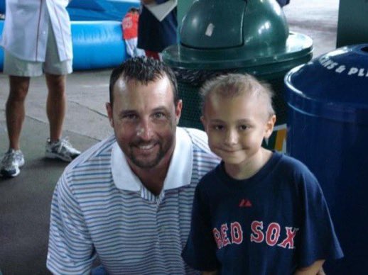 Cusick10's tweet photo. @GerryCallahan @TheJimmyFund My son with Wake during his treatment years in 08. We had lunch with his family during Mike Lowell day. Unbelievable human being. 💔 https://t.co/bZZlHkUipV