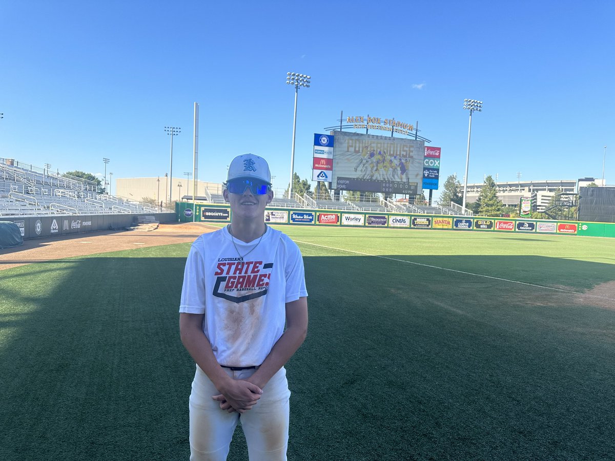 ⚜️ 𝙻𝚘𝚞𝚒𝚜𝚒𝚊𝚗𝚊 𝚂𝚝𝚊𝚝𝚎 𝙶𝚊𝚖𝚎𝚜 𝙿𝚒𝚝𝚌𝚑𝚒𝚗𝚐 𝙼𝚅𝙿 (𝙶𝚊𝚖𝚎 𝟼)

@PBR_Uncommitted 2026 Aubrey St. Angelo (Brusly HS) is our <a href="/DiamondKrew_/">Diamond Krew Apparel</a> Pitcher of the Game for Game 6.  St. Angelo threw 2 scoreless IP with 4 K’s and also had 2 2B’s.  #BeSeen

<a href="/prepbaseball/">Prep Baseball</a>