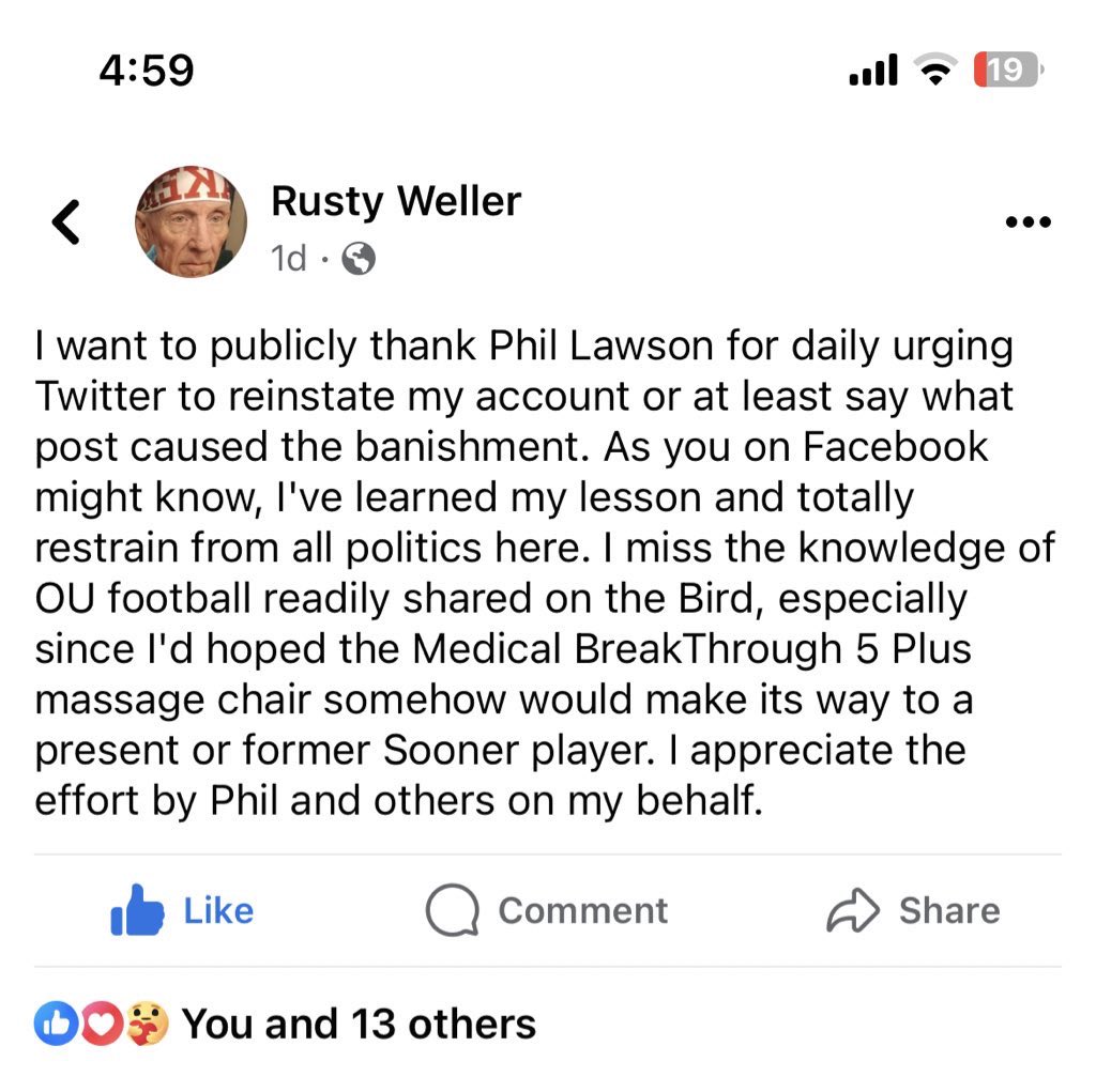 PLaw0720's tweet photo. Days 59 and 60 petitioning @ElonMusk to lift the suspension of @revrusty and @Dpezzy4515
#FreeRevRusty
#FreeDPezzy
Really, @elonmusk ???
This would be a really great week to lift these suspensions! How ‘bout it? https://t.co/dY9epfoZWq