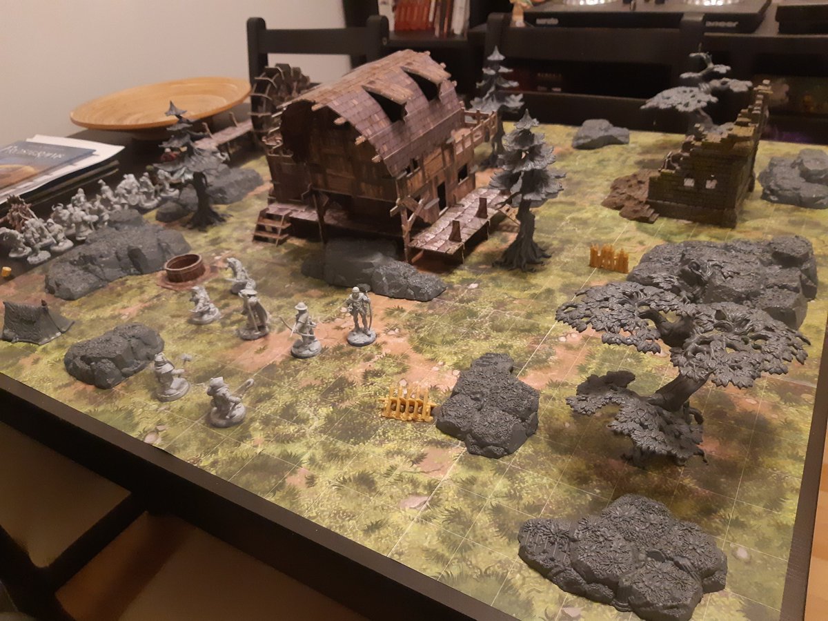 OmegaOzone's tweet image. More miniature nerdery. Got some stuff in progress for Frostgrave. Some 3d printed miniatures and a bunch of hills and trees. Pretty excited to get it all painted up. 😊