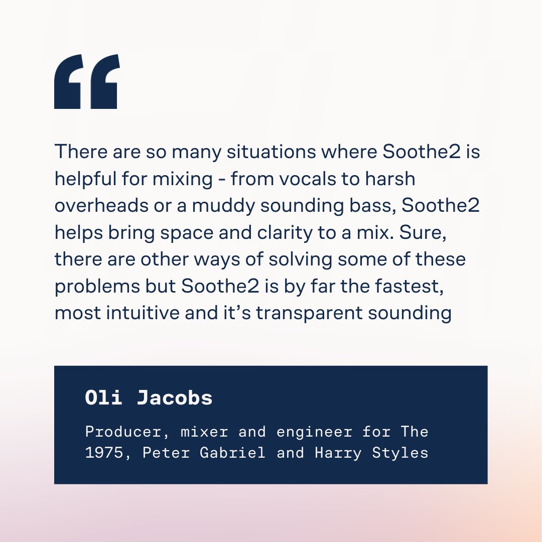 Thank you Oli Jacobs for sharing your process with Soothe2!❤️