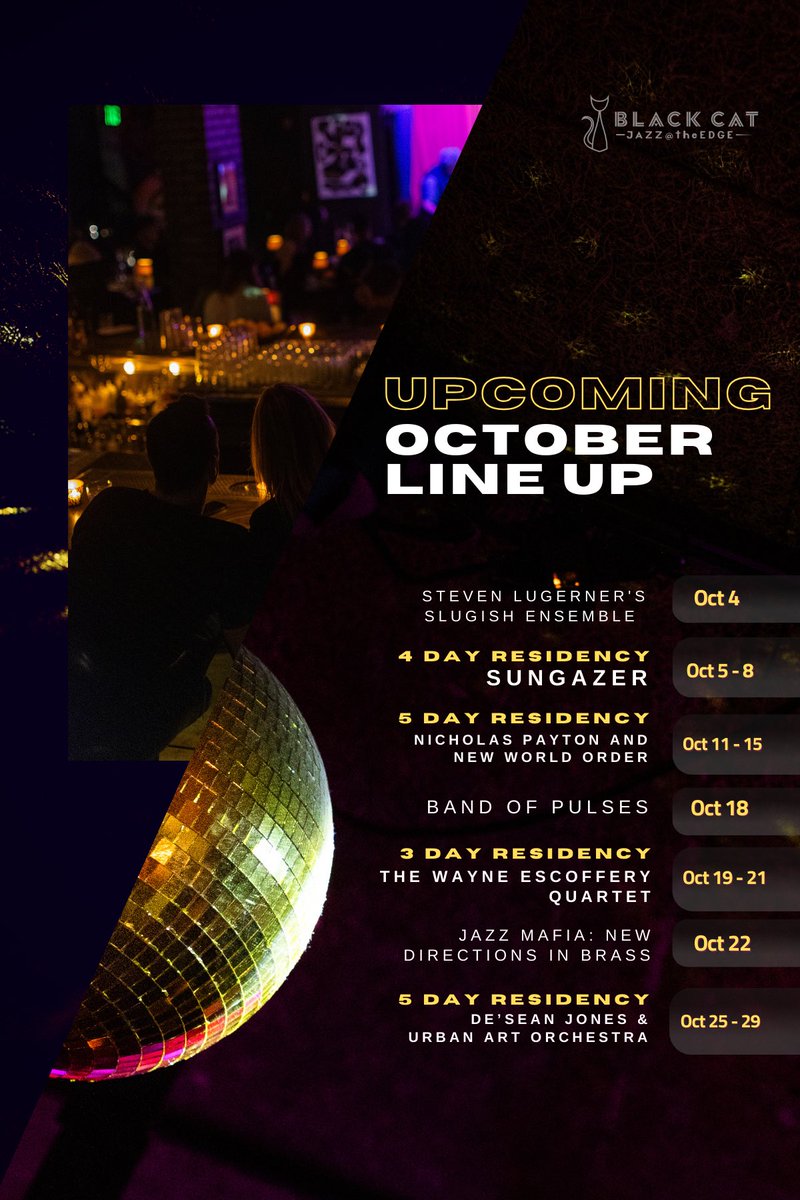 OCTOBER IS HERE! Here’s what to expect this month. Tickets available now at BlackCatsf.com 🎶
