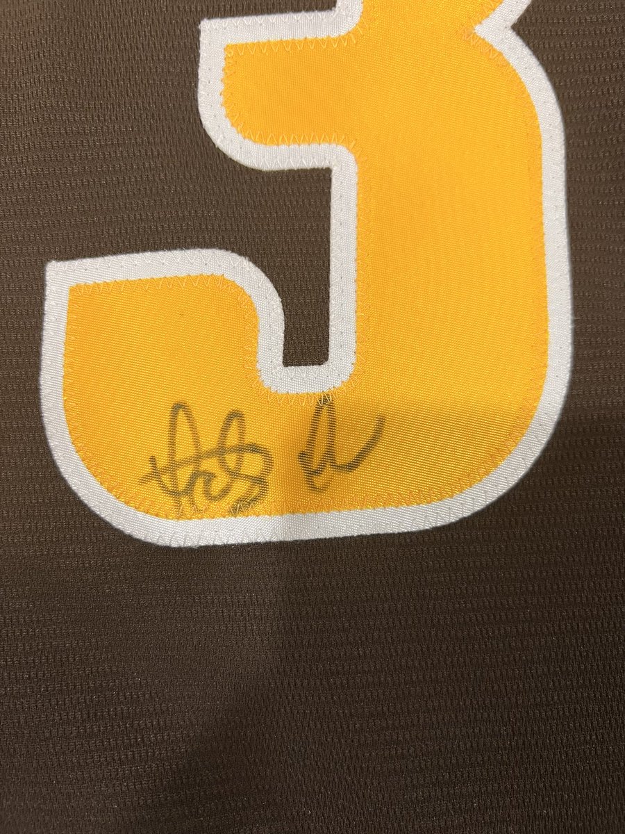 CheapSeatsSC's tweet photo. Looking to move these jerseys! All certified autos and can provide more pictures upon request. 
Soto - $225
Tatis - $225
CMC - $175
Chase - $225
RTs are appreciated! https://t.co/umM76m17ZJ