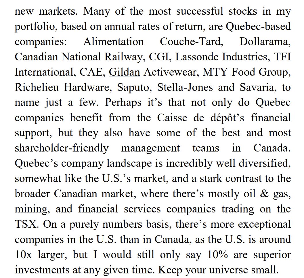 An underappreciated attribute of Canadian Market: strength of Quebec-based companies. #CapitalCompounders #RobinSpeziale #Compounders