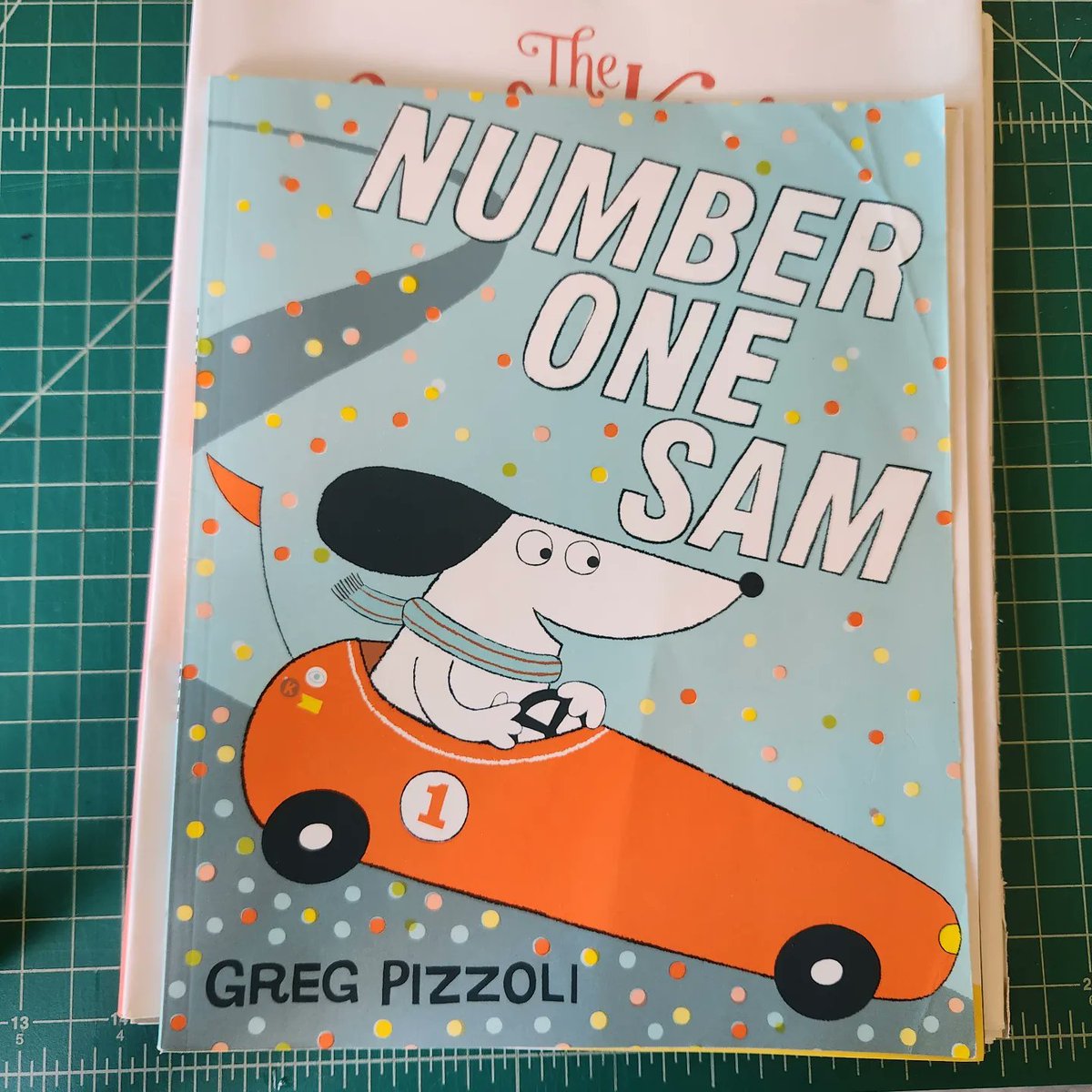 tcanny's tweet photo. Decided to make pennant banners from picture book pages that don't work as #catchpennybooks notebook covers. There is no need to waste all the great shapes and colors. This banner is from #GregPizzoli's Number One Sam. https://t.co/dMwWDuzJTg