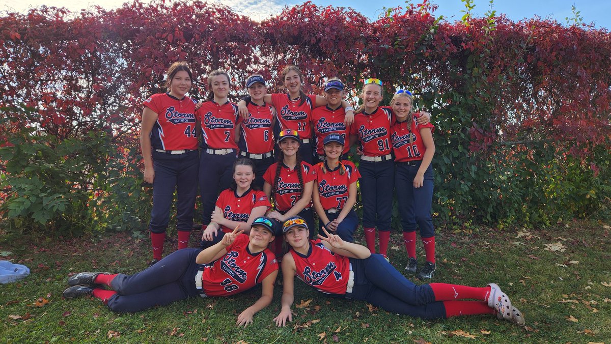 U14Storm's tweet photo. 23 degrees and blue sky all weekend in Brampton. Perfect October weekend for a ball tourney.  Next up, winter training. @barrie_storm   @bgsaplayball https://t.co/qmYCirpqsI