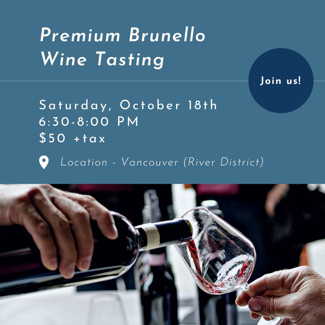 🥂 Join us for our classroom events at our River District location this October!
Oct. 5 ➡️ A Masterclass on the wonders of Oregon wine by our Manager of Education, Lisa Giovanella.
Oct. 18 ➡️ Indulge in an evening of Brunello wines with our Vintages Room Consultant, Jordan.