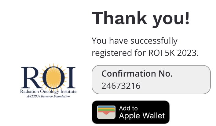 Jonathan Turcotte (@joleturc) on Twitter photo ✅ registration to the 5 km race of the <a href="/RO_Institute/">Radiation Oncology Institute-The ASTRO Foundation</a> at the #ASTRO2023
Who’s in Tuesday morning? ✅ registration to the 5 km race of the <a href="/RO_Institute/">Radiation Oncology Institute-The ASTRO Foundation</a> at the #ASTRO2023
Who’s in Tuesday morning?