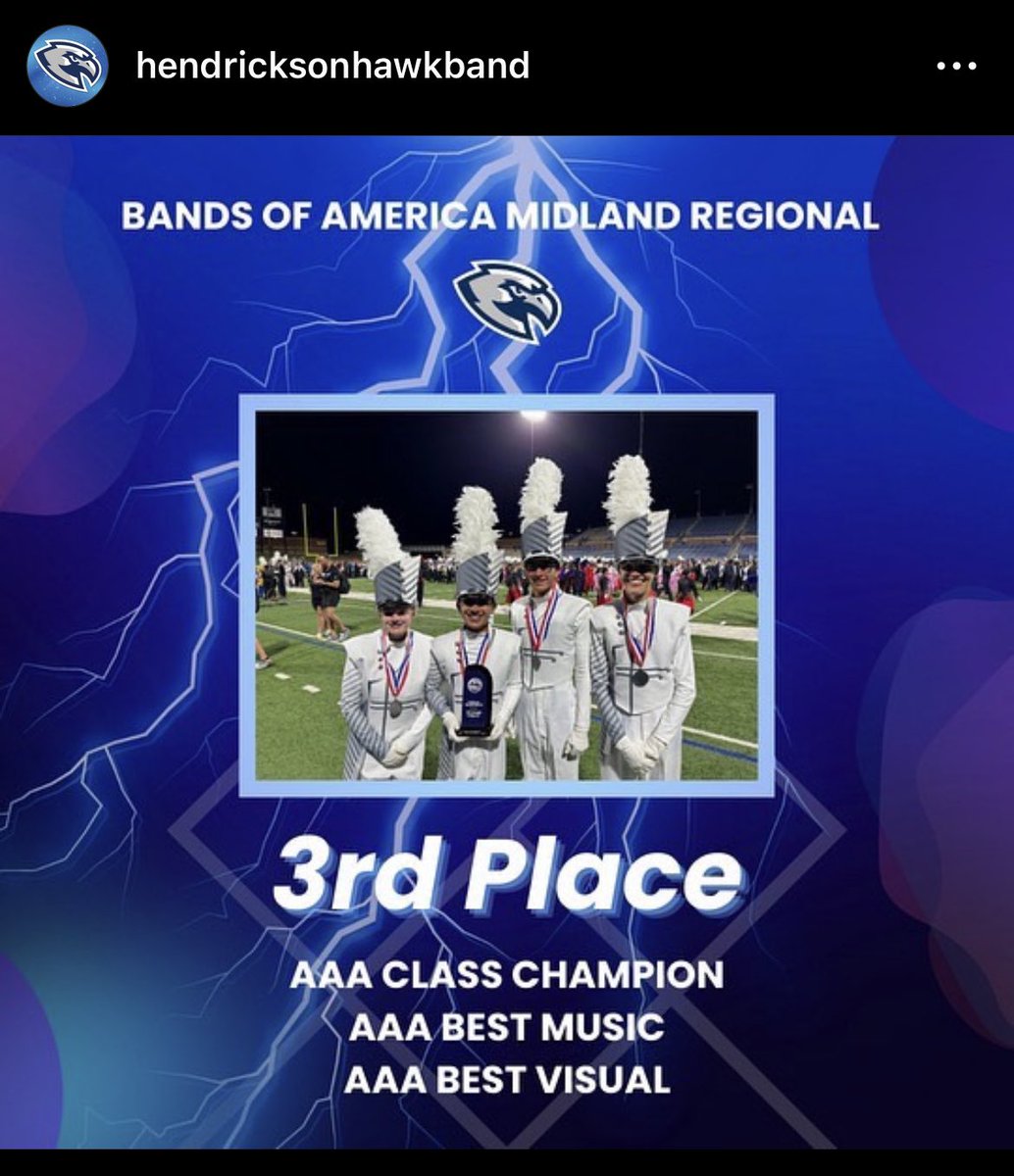 Hawk Band took 3rd place at BOA Midland. Check out their show Powerline tomorrow night 10/2/2023, at the Pfestival of Bands at the Pfield. 7pm. @PfISDfinearts @pfisd