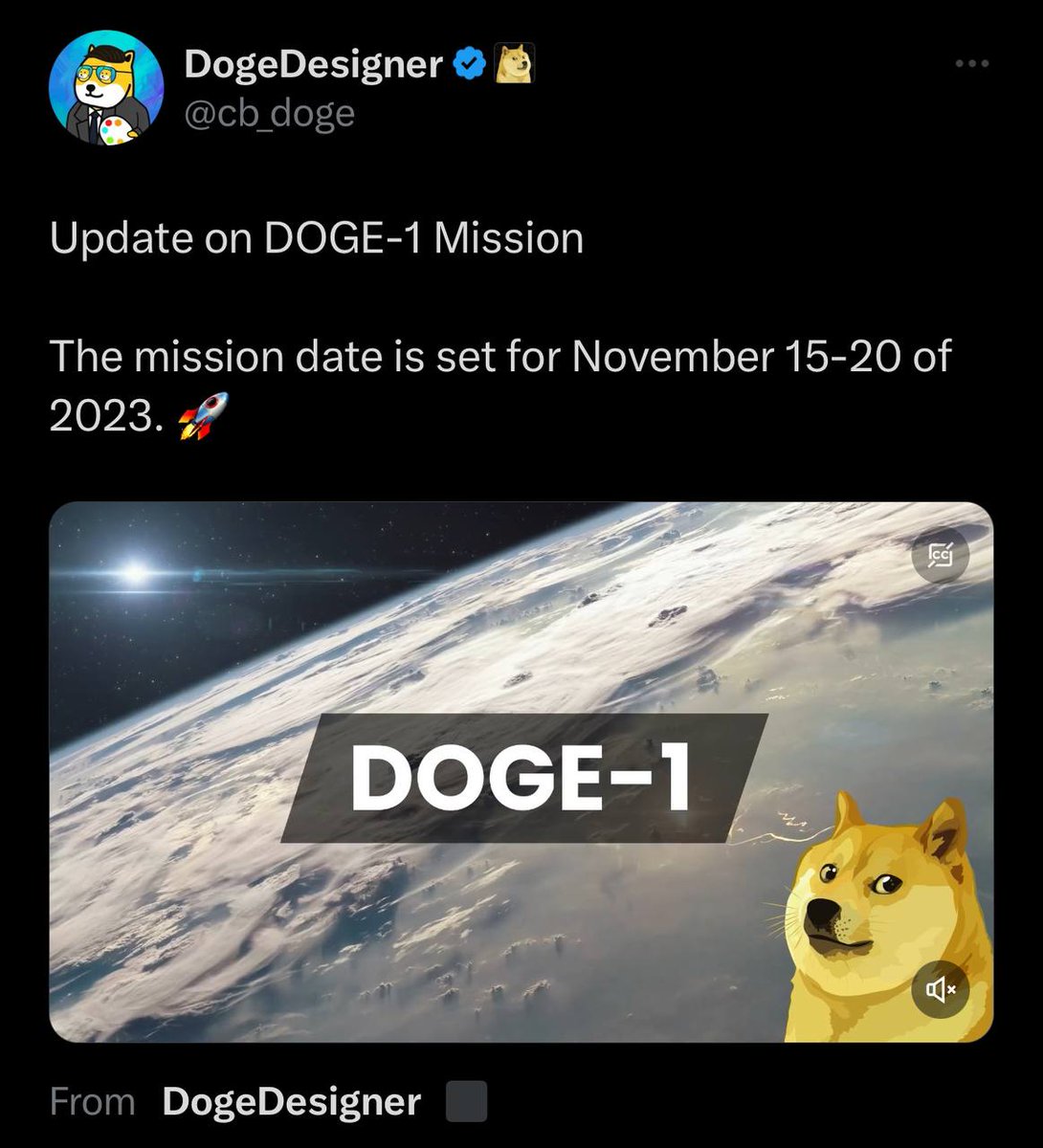 <a href="/HiCryptoAnthony/">Crypto | Anthony 🚀🚀</a> <a href="/MattWallace888/">Matt Wallace</a> 🚀 We're all set for the Satellite Doge-1 mission! Let's buckle up our seats and blast off to the moon together! 🙌 DOGE-1 TO THE MOON! 🚀🌌🌠

Join Our Community:
👉 Telegram: t.me/Satellitedoge1…
🌐 Website: satellite-doge1.com
🐦 Twitter: x.com/satellitedoge1x