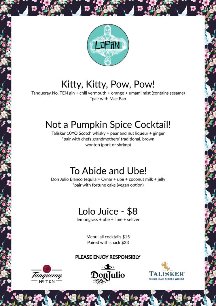 TONIGHT at 8pm!
We’re hosting a very special Cocktail Party with special guest bartender from Vancouver, Tabytha Too!

She’s curated an awesome menu thanks to our event sponsor, Diageo, and you can pair them with one of our #SickAsianSnacks!

See you later! w <a href="/NinjaChefNick/">Chef Nick Liu</a>