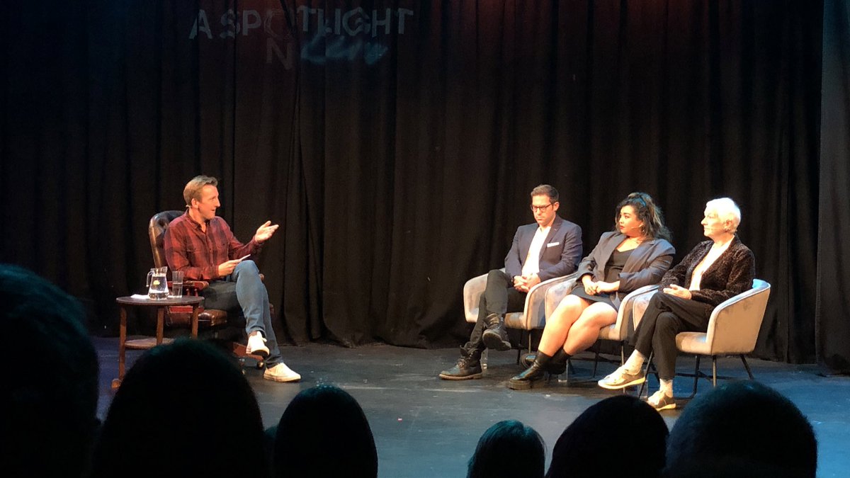 ssmithactor's tweet photo. Such a star-studded night at @PumpHouseCentre π€©
From left to right: @MattHemley, #JonRobyns, @courtneyebowman and @kayteeflatt
Shout-out to @Daniel_Veronica for intro on #SpotlightOnLive
Highlight was marching to βOne Day Moreβ (I was the dude with the @WatFringe flag π) https://t.co/8FwAPU7TKo