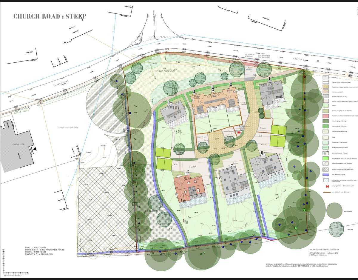 SteepTogether's tweet photo. Planning application for 8 houses on Church Road field next to Steep Village Hall is now with SDNP. Here’s the proposed lay out.
You can see design of proposed houses &amp; much more by logging on to SDNP planning applications website &amp; entering SDNP/23/03766/FUL https://t.co/UB4kIRMzbH