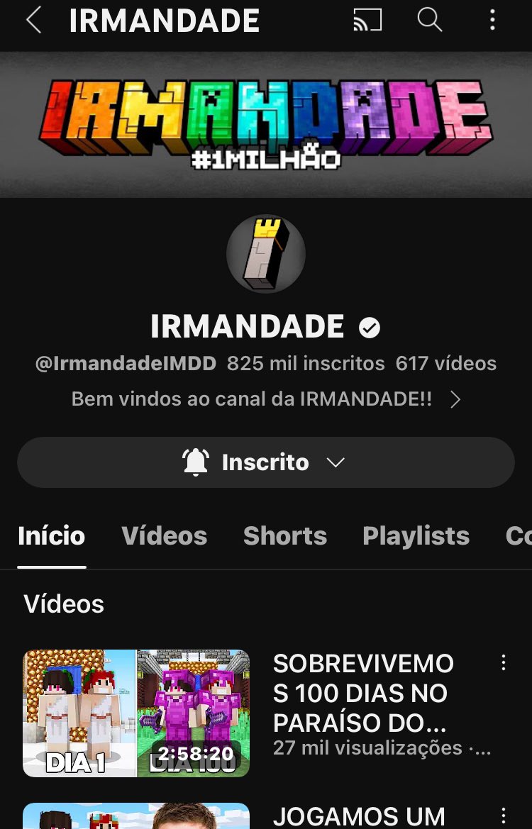 🚨 IRMANDADE: Hoje foi decretado o fim do canal IRMANDADE do Youtube

O que vocês acham?