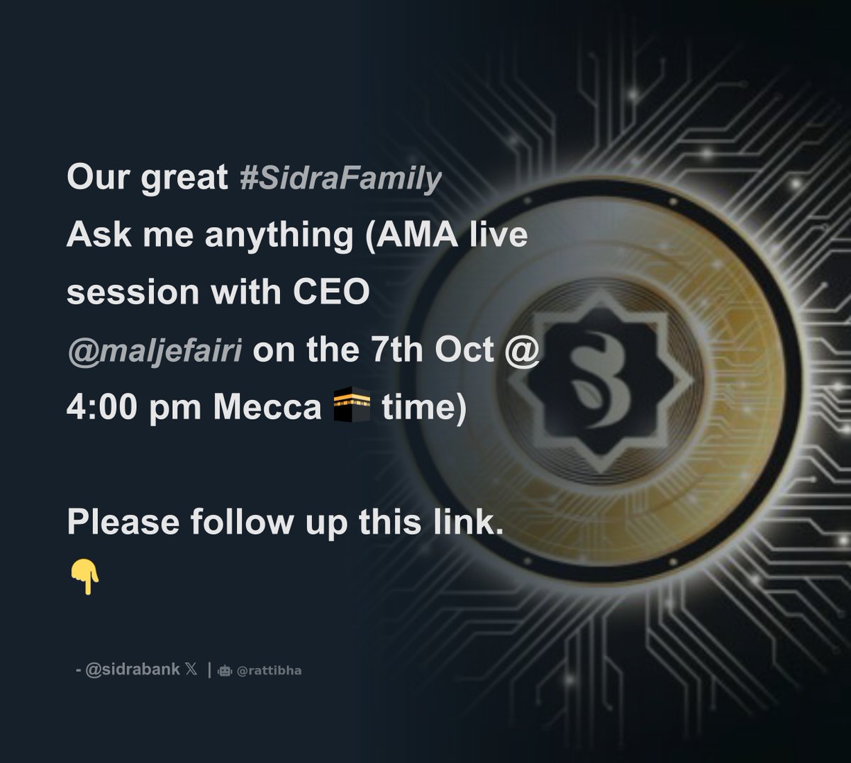 rattibha's tweet photo. @justcrypto1357 @sidrabank @maljefairi @justcrypto1357 Hello, Here is a photo, because you requested a single Tweet.  

 🖼️ https://t.co/K2QbeSdwJc 

Thanks, for testing this feature with us. https://t.co/t1lNBGif7Z
