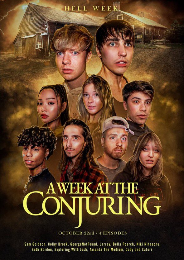 XPLRFANS's tweet photo. Hell Week 2023: A Week at the Conjuring.

FT. @bellapoarch @larray @amandaraye00 @Nihachu @GeorgeNotFound @i_am_joshyo @imsethborden 

Coming October 22nd. 

🖤👻 https://t.co/gtIRpbkUa9
