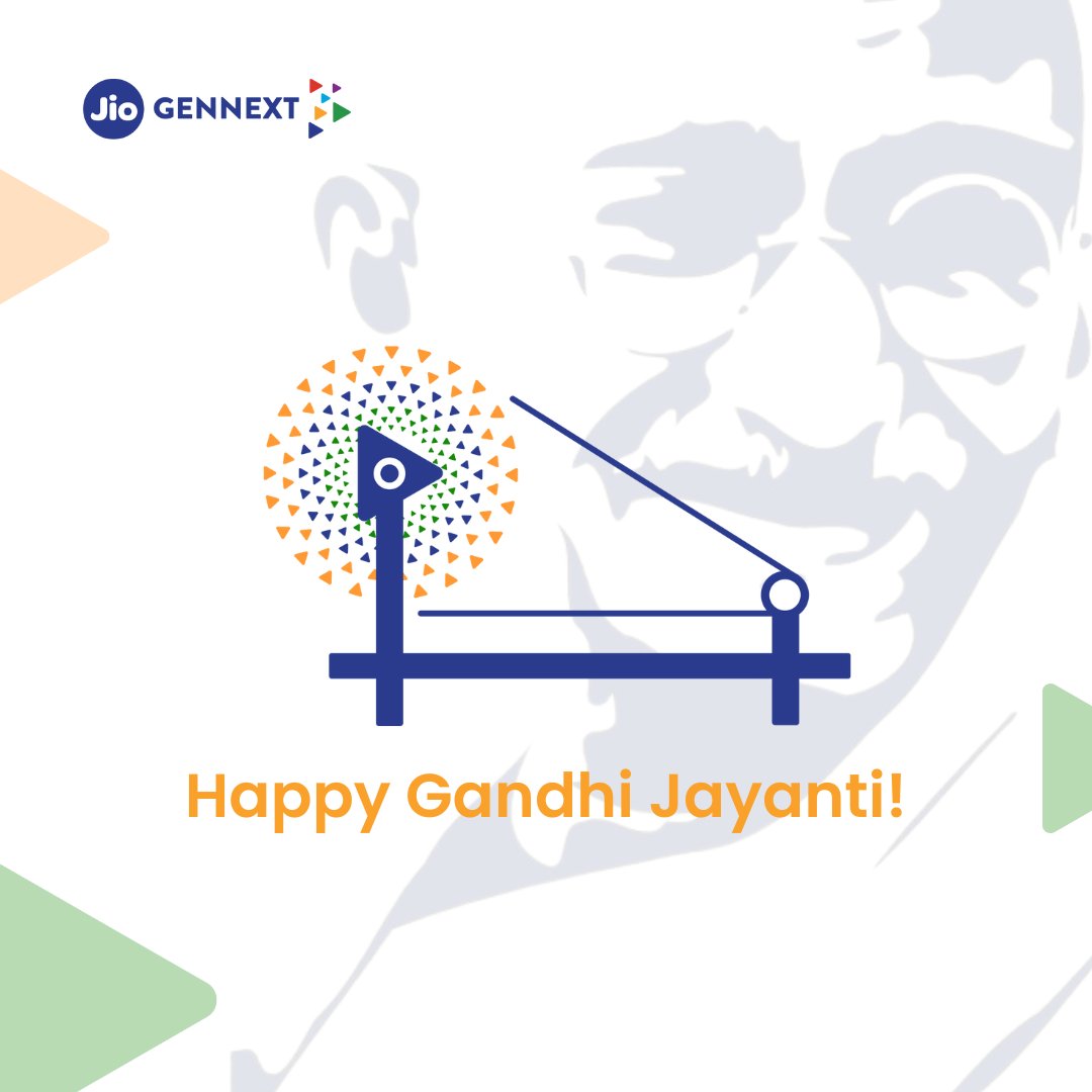 JioGenNext's tweet photo. Gandhi Jayanti is a day of reverence and reflection, as we commemorate Mahatma Gandhi's life and ideals. Together, let's strive to be the change we wish to see, forging a path of peace, tolerance, and progress for all.
#GandhiJayanti #JioGenNext #MarketAccessProgram https://t.co/sBXX0NUi3o