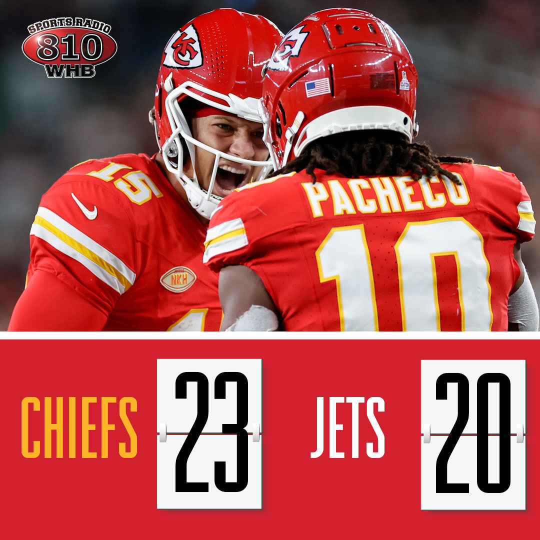 Sports Radio 810 WHB on X: 'Escape from New York! Chiefs beat the Jets,  23-20, on Sunday Night Football ! Postgame now on Sports Radio 810 Listen  live:   / X
