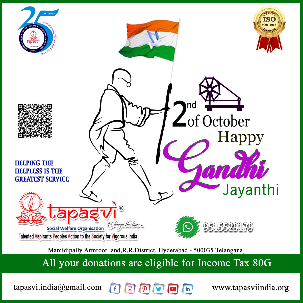 tapasviindia's tweet photo. Anger comes alone but takes away all the good qualities from us.Patience too comes alone but brings all good qualities to us.
The inspiration of patience is mahatma Gandhi 
HAPPY GANDHI JAYANTHI..
#www.tapasviindia.org# https://t.co/NQOnQVMVuw