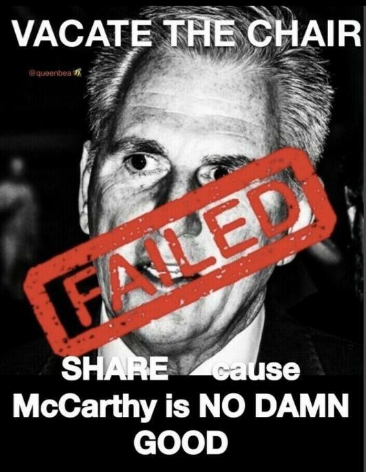 TyrPThorsson's tweet image. McCarthy failed to keep his promises that gave him his speakership. He is part of the swamp who have lied so much to the American people that it has become normal. #McCarthyMustGo