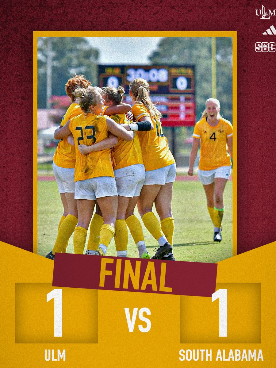 ULM_Soccer's tweet image. Earned another point at home today.

#GotYourSix 
#USAvsULM 
#SunBeltWSOC
