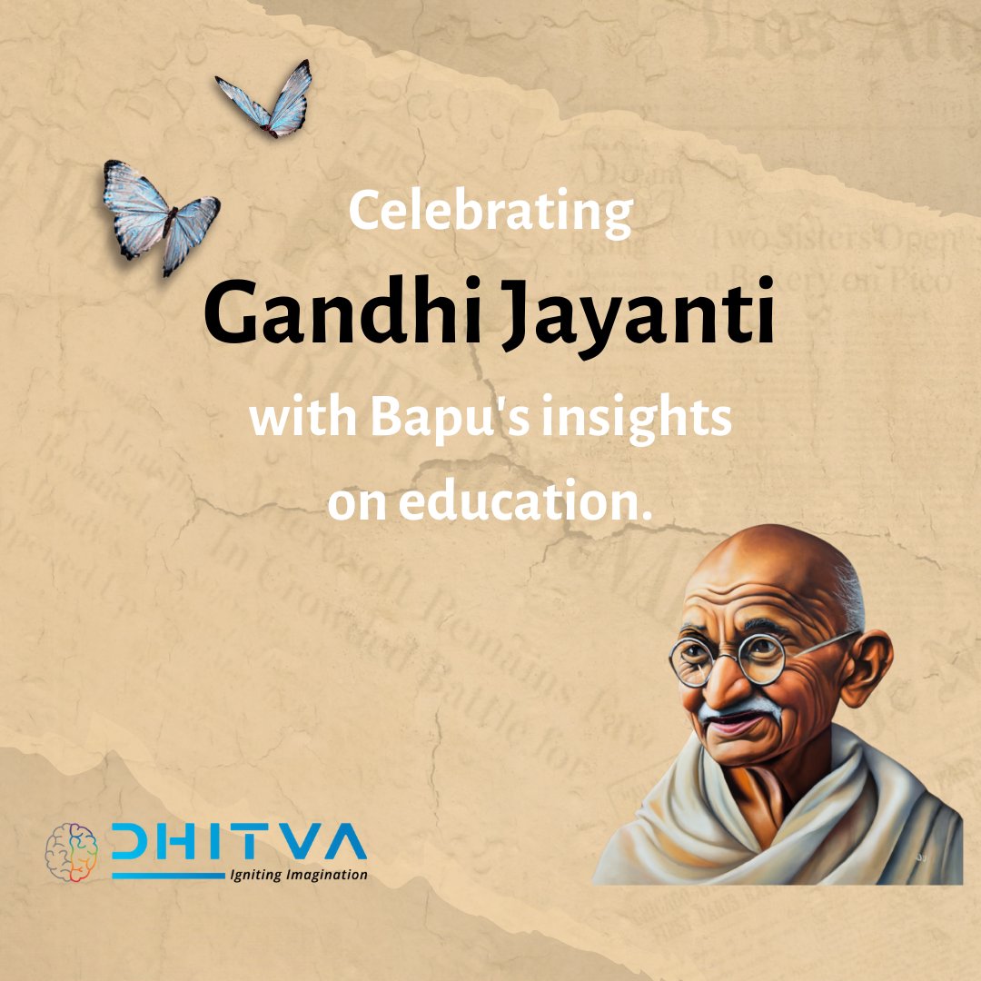 dhitva_com's tweet photo. Honoring the father of our nation on this special day. Happy Birthday, Bapu! 🕊️ Let's remember his teachings and apply them in #NextGenLearning.(Thread)
#GandhiJayanti #Dhitva https://t.co/68bEPJqy7B