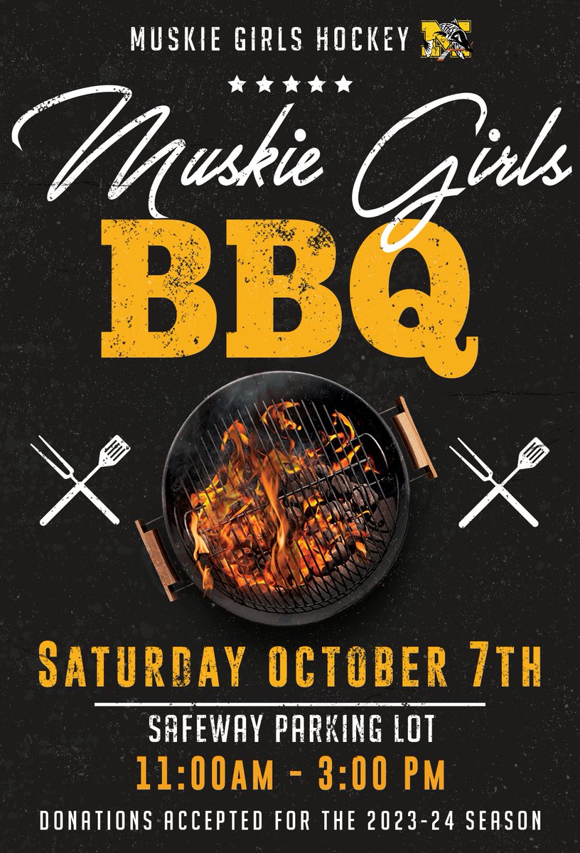Come visit your new 2023-24 Team for the Muskie Girls Hockey BBQ at Safeway on Saturday October 7th from 11 am to 3 pm!

Thank you Canada Safeway Fort Frances for supporting our event! 

See you all there 🌭🍔🍔🏒🥅
<a href="/followers/">はうはう</a> #GoMuskies #muskiegirlshockey #Communitystrong
