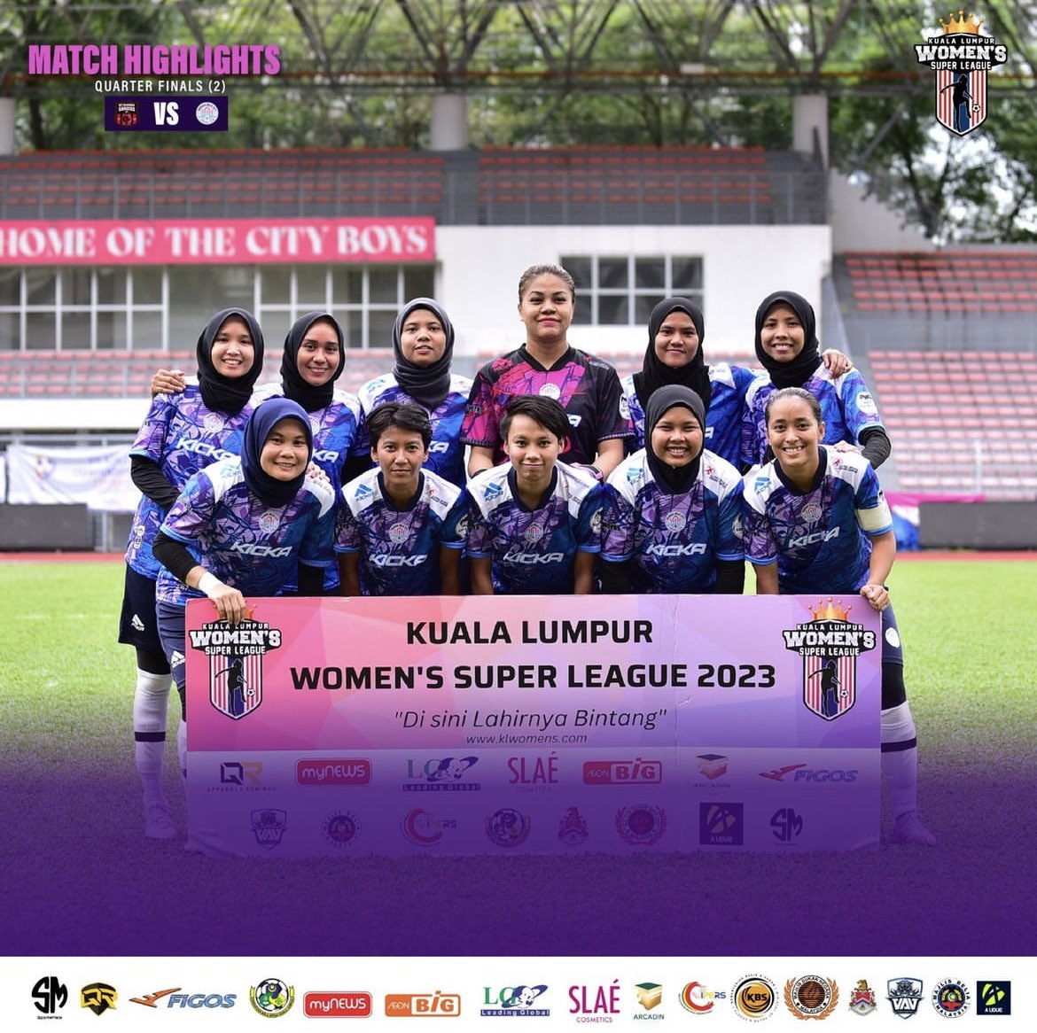 klwomenfootball's tweet photo. Sekitar Aksi Perlawanan Kuala Lumpur Women's Super League 2023 (QF2) :

SETIAWANGSA RANGERS FC VS WANGSA MAJU CITY FC

"Disini Lahirnya Bintang" 💫

#klwomensfootball #klwomenssuperleague #bolasepakwanita
#womensfootball #disinilahirnyabintang https://t.co/LHW8HsINLc