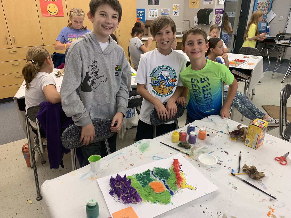 Holiday Park 5th grade Social studies students in Teams 5B & 5D created landform maps with salt clay this week! #HP #PlumLearns #WorkHardDreamBig