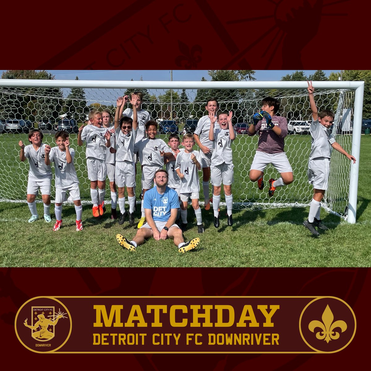 DCFCDownriver's tweet photo. ⚜️ MATCHDAY ⚜️ Our 2012 Boys Rouge can't contain themselves after a huge Matchday victory! They were on fire today! Final 7-1. Let's go Detroit City FC Downriver! ⚽️🔥 https://t.co/HqT5ZeTmFx