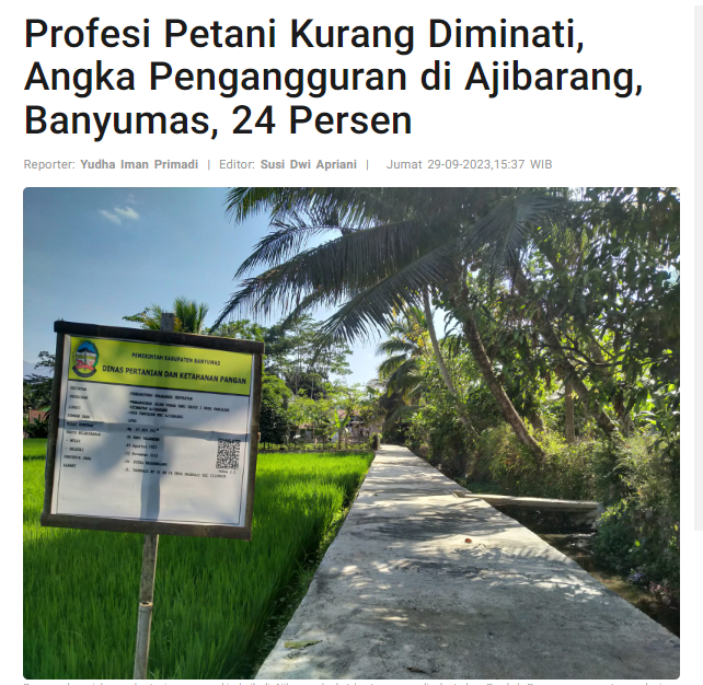 Sitoneizer's tweet photo. Ternyata , malas / menolak bertani jadi penyumbang kasus pengangguran di Banyumas https://t.co/yVEN1Qehef