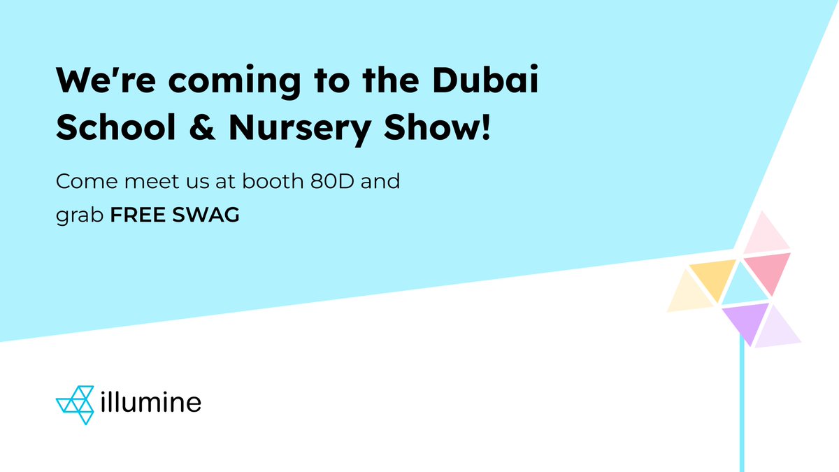🎉We're coming to the <a href="/schoolshowuae/">theschoolshow</a> 

Catch us at Booth 80D to or prebook a meeting for an exclusive chat here: shorturl.at/eghvO

We're also giving out free SWAG, so make sure you come get yours!

#TheSchoolShowDubai #illumine #ECCE