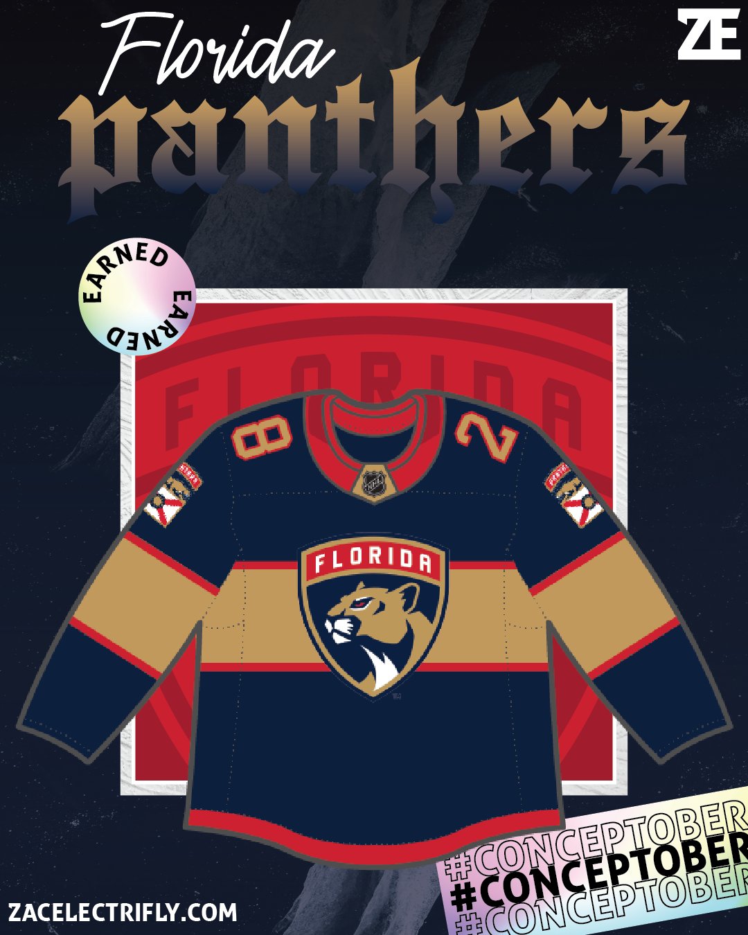 Florida Panthers Earned Jersey  Conceptober – Zac Electrifly