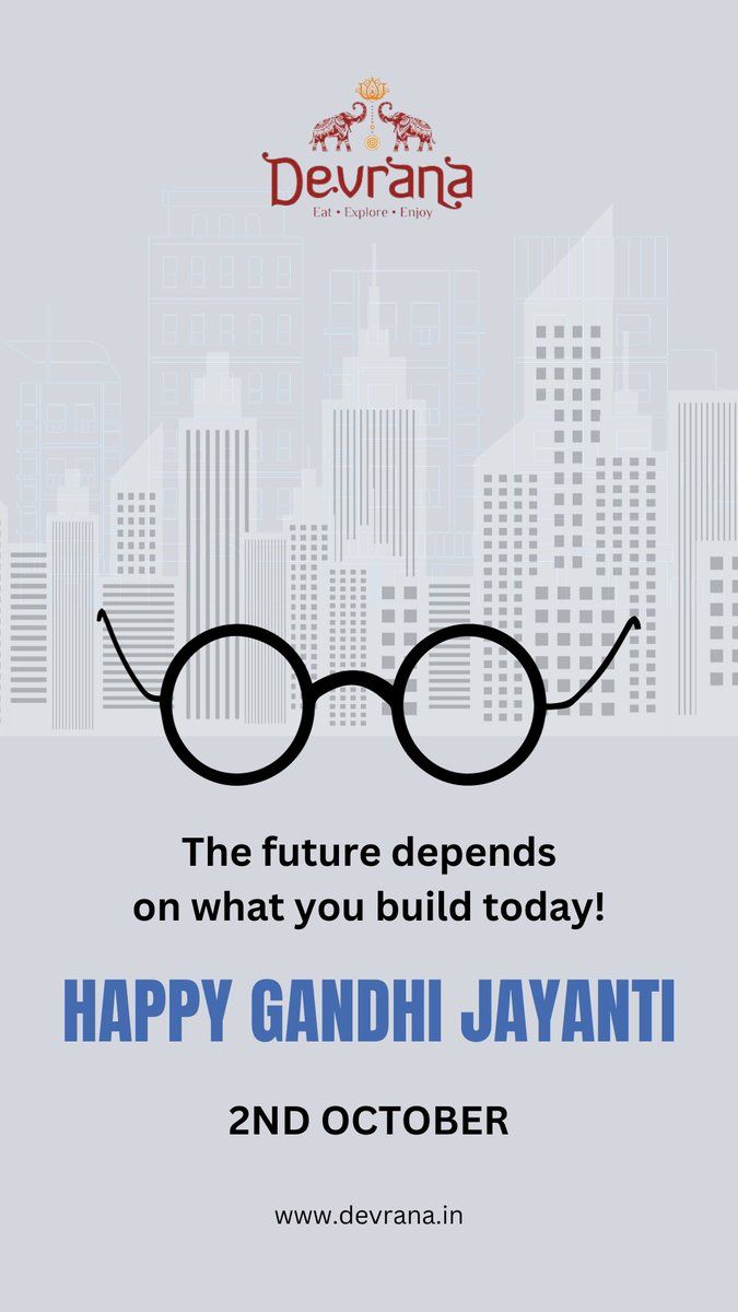 DevranaOfficial's tweet photo. #GandhiJayanti is an occasion to remind everyone that non violence can make a huge difference in the World. Be the alteration. Greetings on #GandhiDay! https://t.co/NVRva2Zwbx