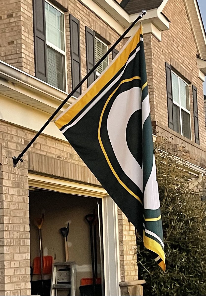 Put my flag up today. Had to get a new rod and anchor the base. We lost? Idgaf. Packers fan til I die
