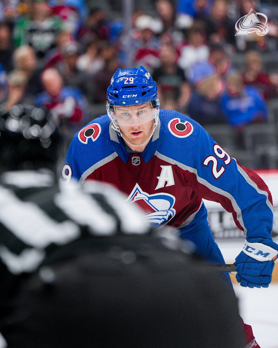 Avalanche's tweet photo. Appreciation post for seeing Nathan MacKinnon back on the ice playing hockey again.

#GoAvsGo https://t.co/1j4PHfecDR