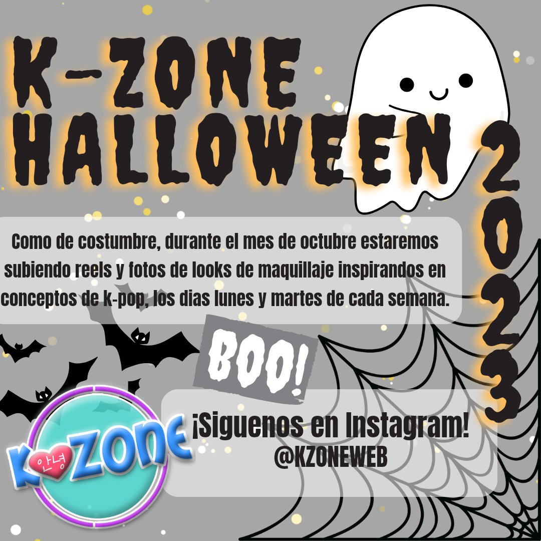 KZONEWEB's tweet photo. 🎃 KPOPIN HALLOWEEN 2023 👻
¡¡LLEGÓ LA TEMPORADA!!✨️✨️✨️
Como es tradición en nuestra página, durante octubre estaremos subiendo reels y fotos de maquillajes inspirados en conceptos y canciones de K-POP.

#kpop #halloween #kzoneweb #kzonehalloween #makeupinspired https://t.co/B0vhBtTqAl