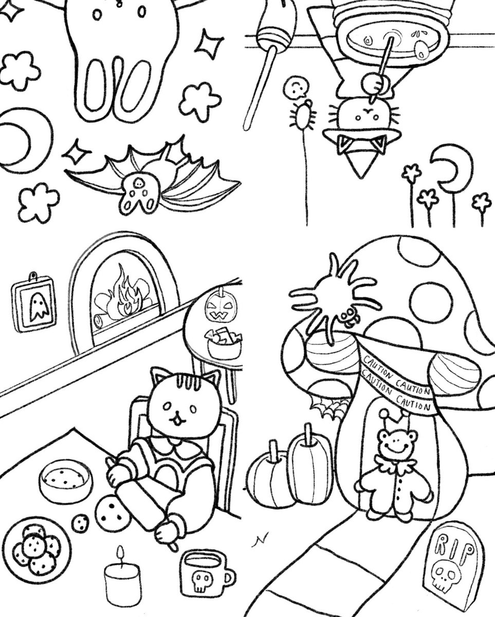 I have a free autumn/halloween coloring zine on my gumroad! 🎃

https://t.co/fdLJ8WGF5e 