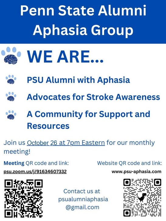 Penn State Alumni Aphasia Group tweet media