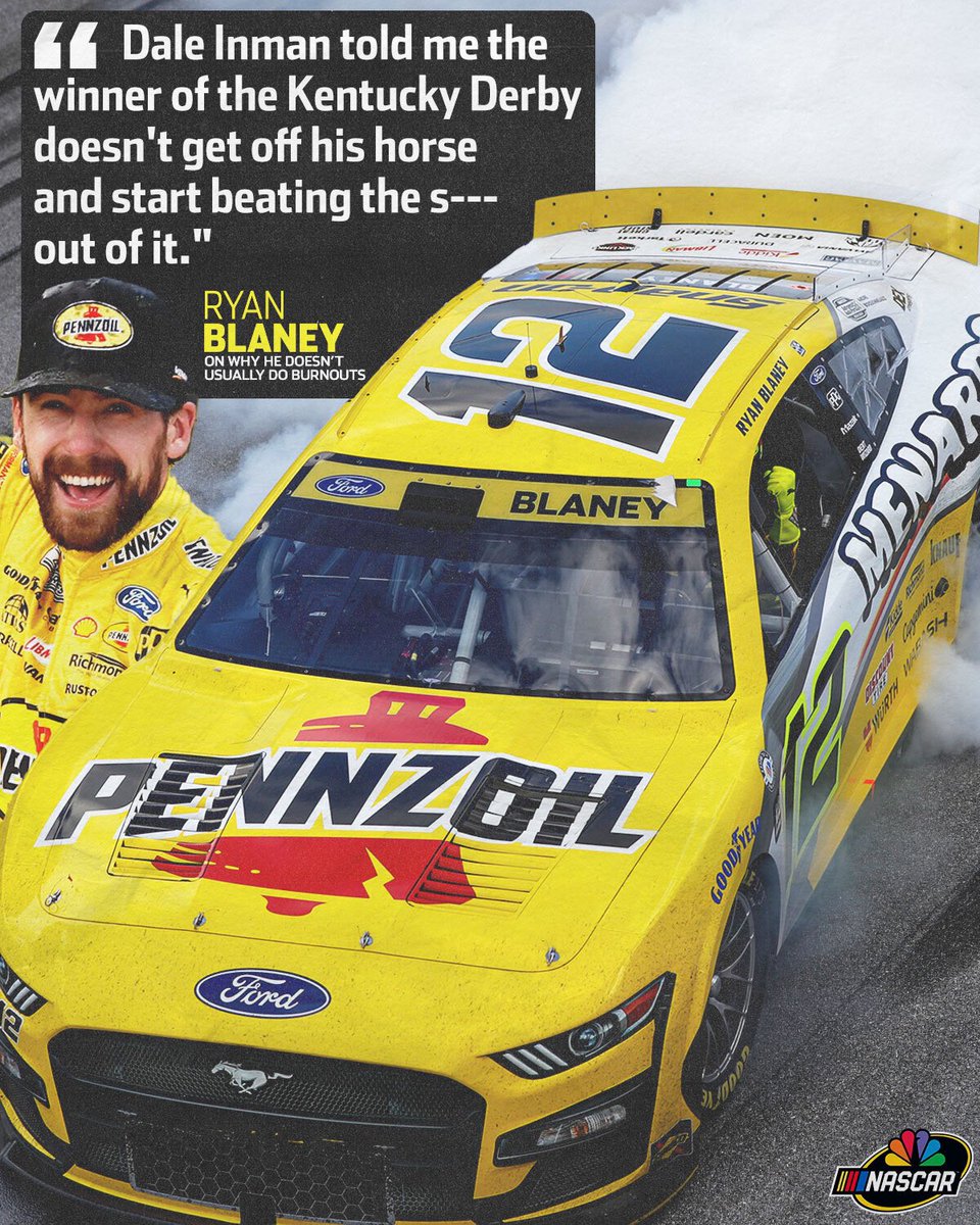 Ryan <a href="/Blaney/">Ryan Blaney</a> did burnouts after his win at <a href="/Talladega/">Talladega Superspeedway</a>.

He explained why he doesn't usually do them, using words from legendary crew chief Dale Inman. #NASCAR