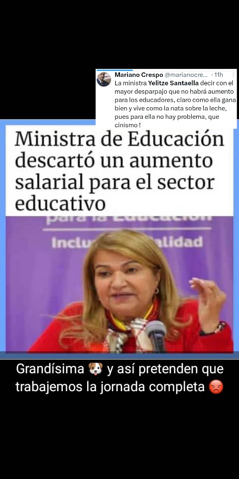WalterDossier's tweet photo. Qué desgracia
Esa señora Yelitze Santaella fue la misma que mandó a las y los maestr@s a hacer buhonería para que no murieran de hambre
Y fue la .@UN A METERLE MENTIRAS AL MUNDO SOBRE LA SITUACIÓN DE l@s MAESTR@S EN VENEZUELA
De su imagen se deduce que COME sus 3 comidas diarias https://t.co/9Rq9x173I7