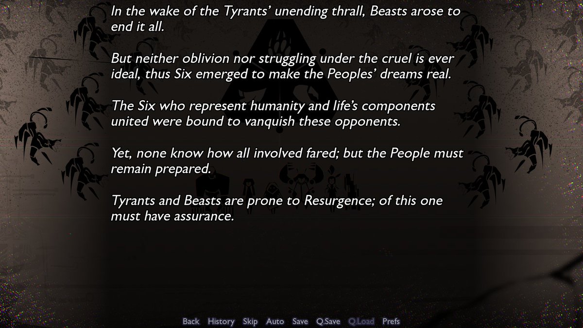 KonpeiCo's tweet photo. As the newly-appointed chronicler of this team, Grey follows along to discover the meaning of civilian disappearances caused by a horde mechanical beasts, and the ambitions of the Tyrants in control of them. (all screenshots not final) #vndev #indiedev #SoulRes https://t.co/8jn07o8sD5