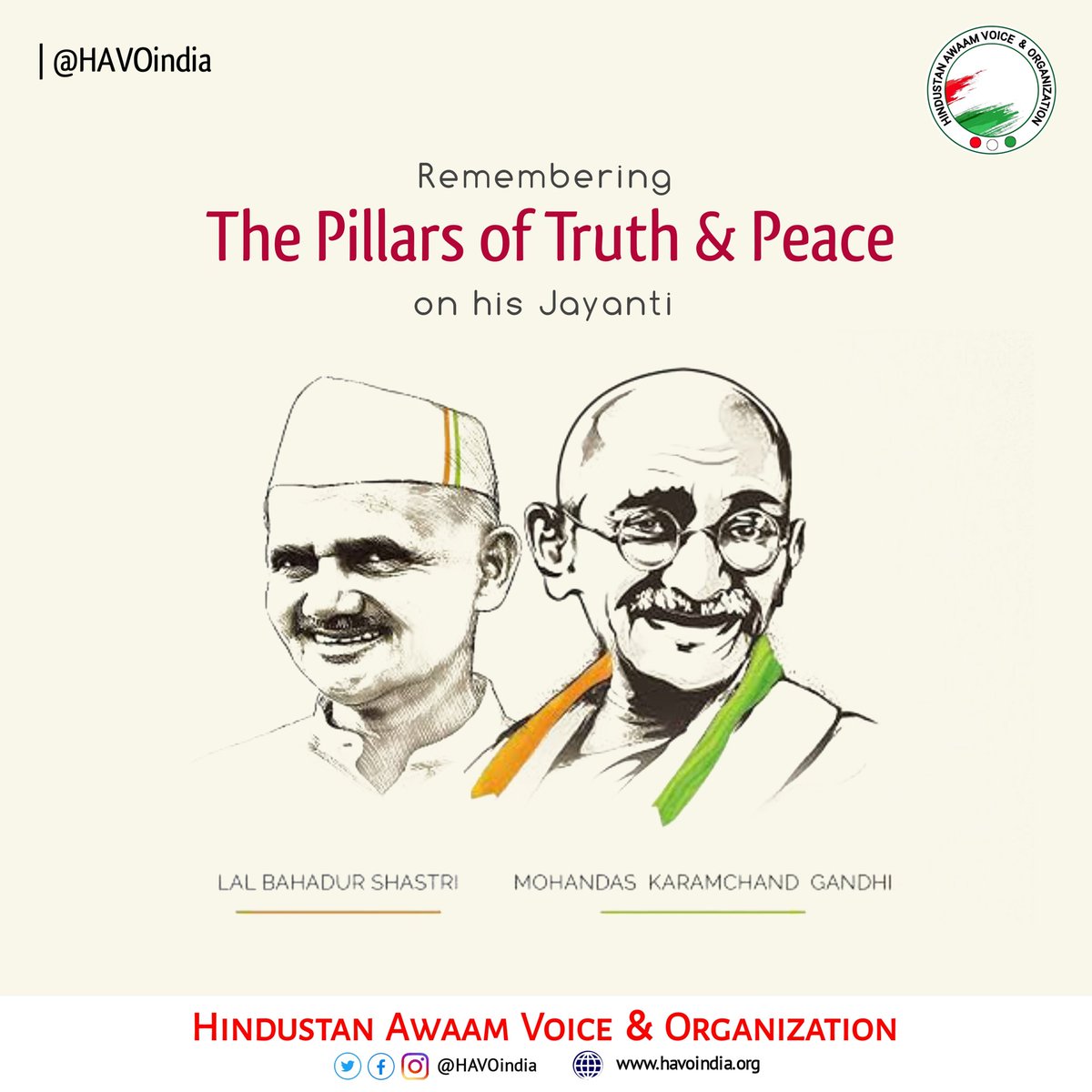 HAVOindia's tweet photo. Team #HAVO is remembering the legacy of two great leaders who were Pillars of Peace and Justice on #Mahatma_Gandhi and #Lal_Bahadur_Shastri on his Jayanti.

#MahatmaGandhiJayanti
#LalBahadurShastriJayanti
#TeamHAVO #HAVOhelp #Champaran #Bihar https://t.co/qGKwZ4wr1r