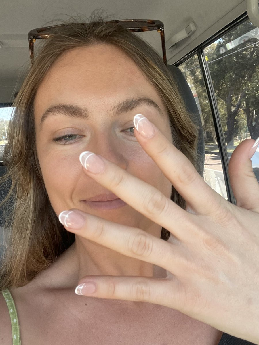 Got my wedding nails done and then someone told me they look like little sun visor hats